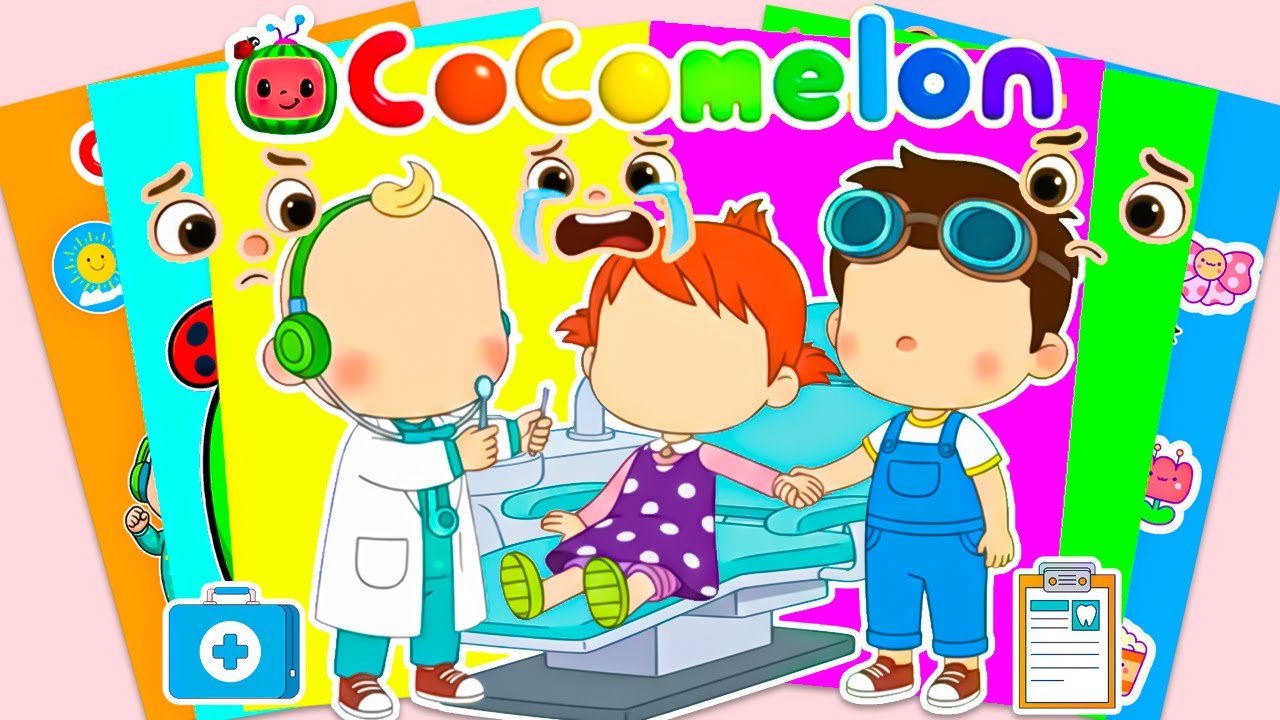 【Paper DIY】Decorate Sticker Book with Doctor JJ Treating Yoyo Toothache & Cody Comforts Her!