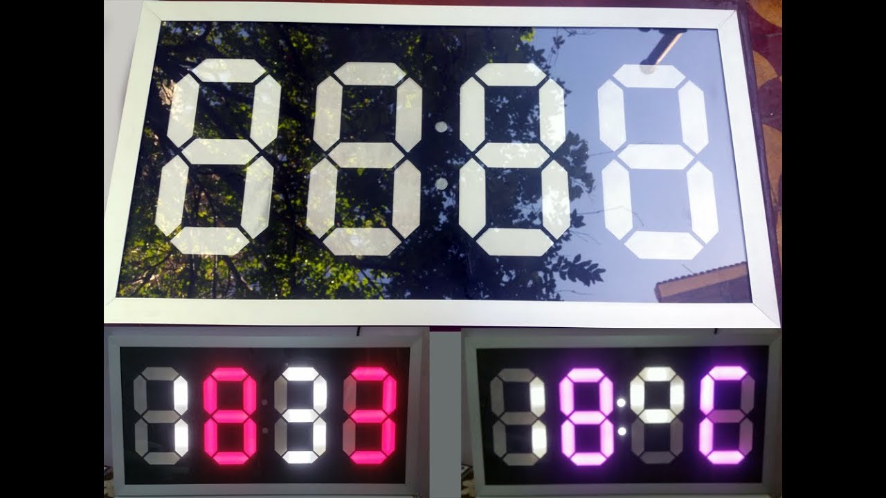 كيف تصنع بنفسك ساعة رقمية كبيرة   diy clock, 80/40cm