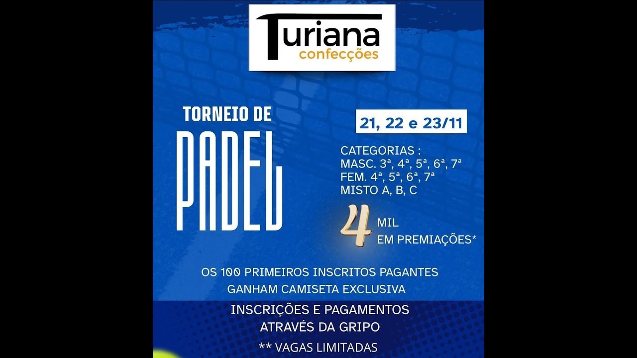 Quadra Gemballa (02) Torneio de Padel Turiana Confecções (23/11/25)