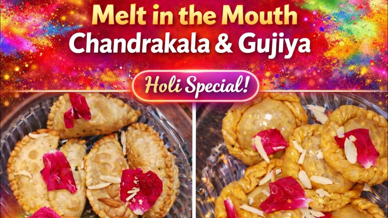 Holi Special Gujiya & Chandrakala Recipe | Melt in the Mouth Indian Sweets | Easy Homemade 😋 👌 