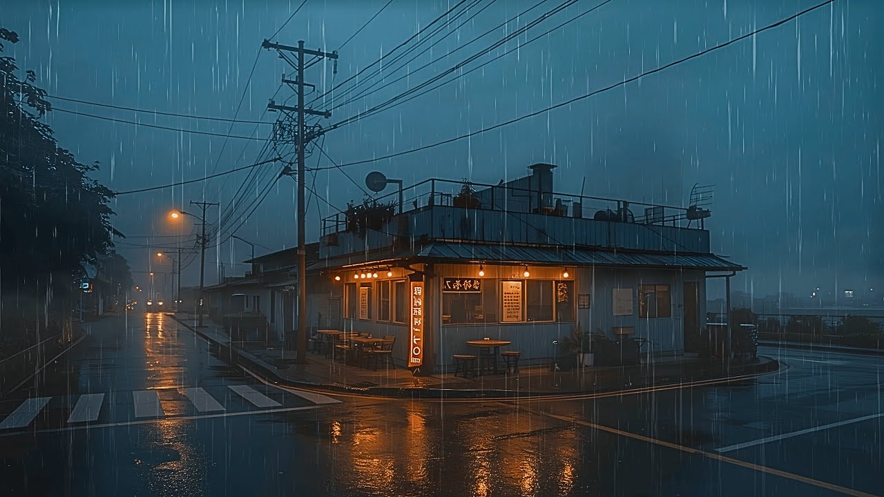 80s 90s Rainy Night Lofi 🌧️ Retro Tokyo Cafe Ambience for Study & Concentration