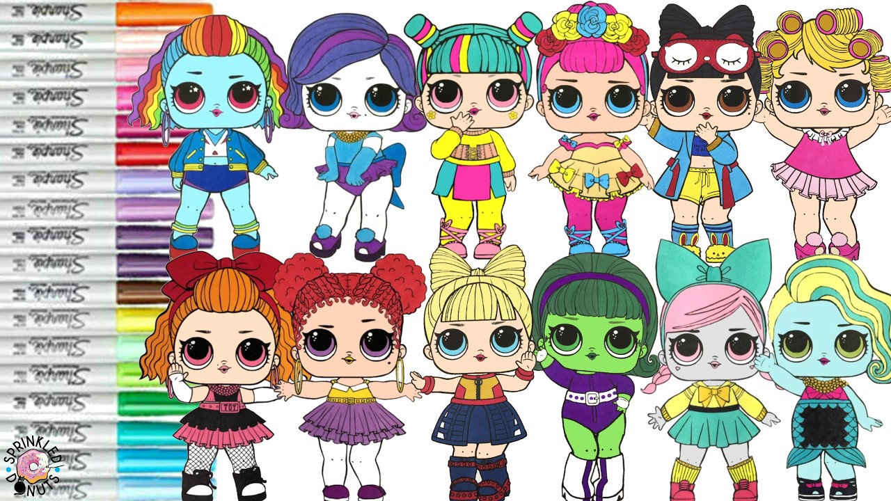 LOL Surprise Makeover Coloring Book Compilation Disney Princess Shopkins Monster High My Little Pony
