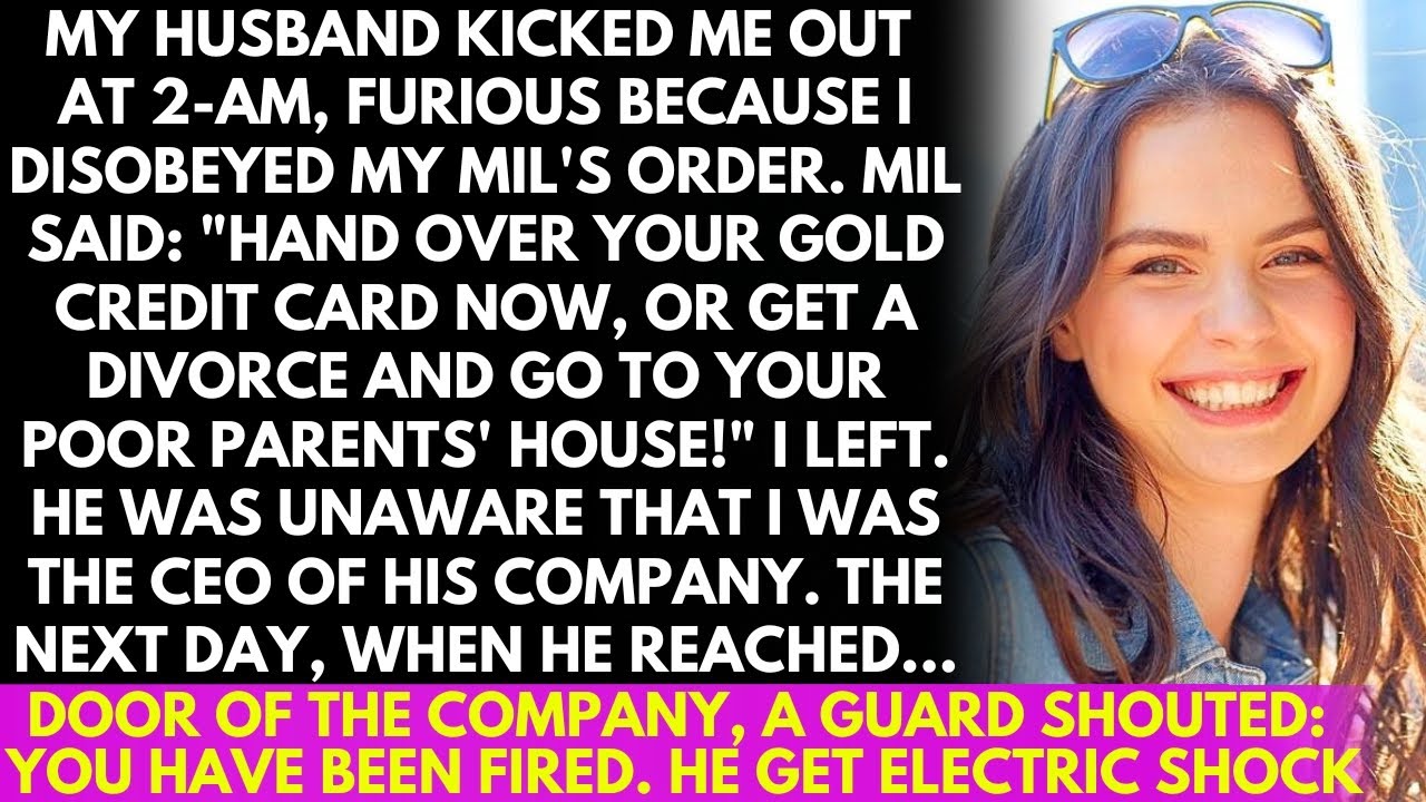 My husband kicked me out at 2-AM, furious because I disobeyed my MIL's order. But he was unaware...