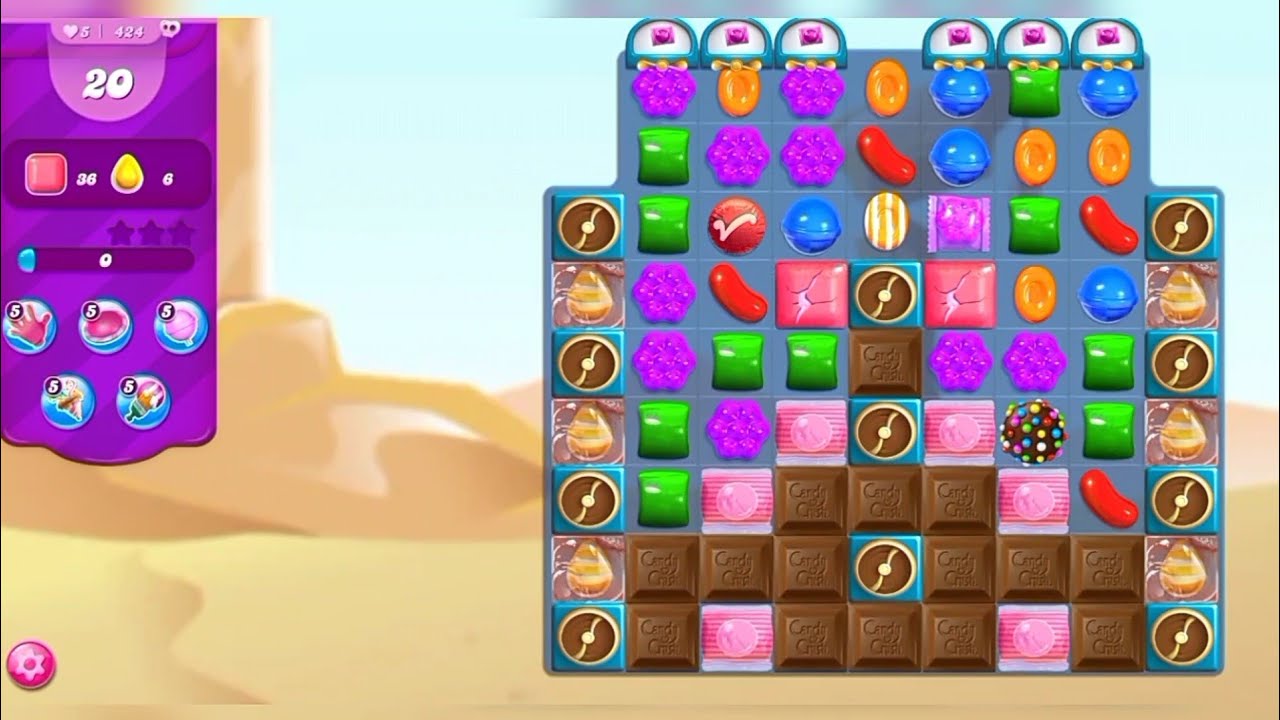 Candy Crush Saga Hard Level 424 || Candy Crush Saga