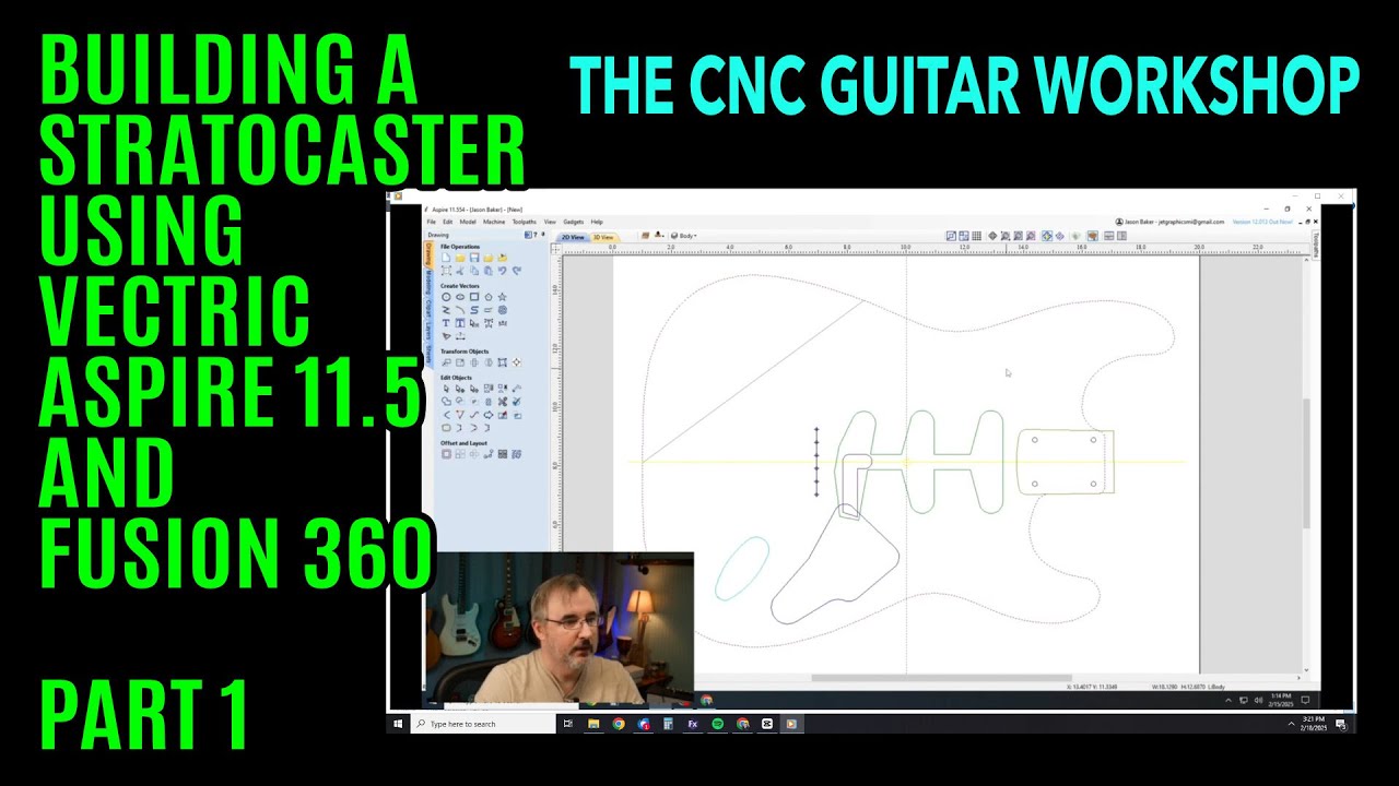Building a Stratocaster Using Vectric Aspire 11.5 - Part 1