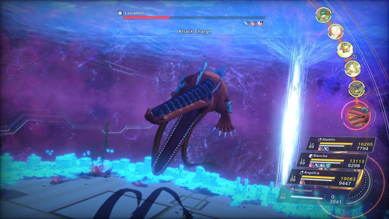 Digimon Story Time Stranger - Leviamon battle (Mega+)
