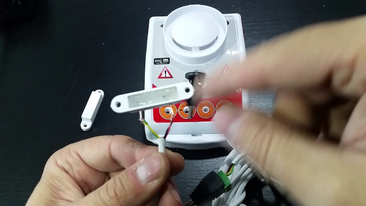 Alarme anunciador de porta aberta com fio leds piscantes ajuste vol.