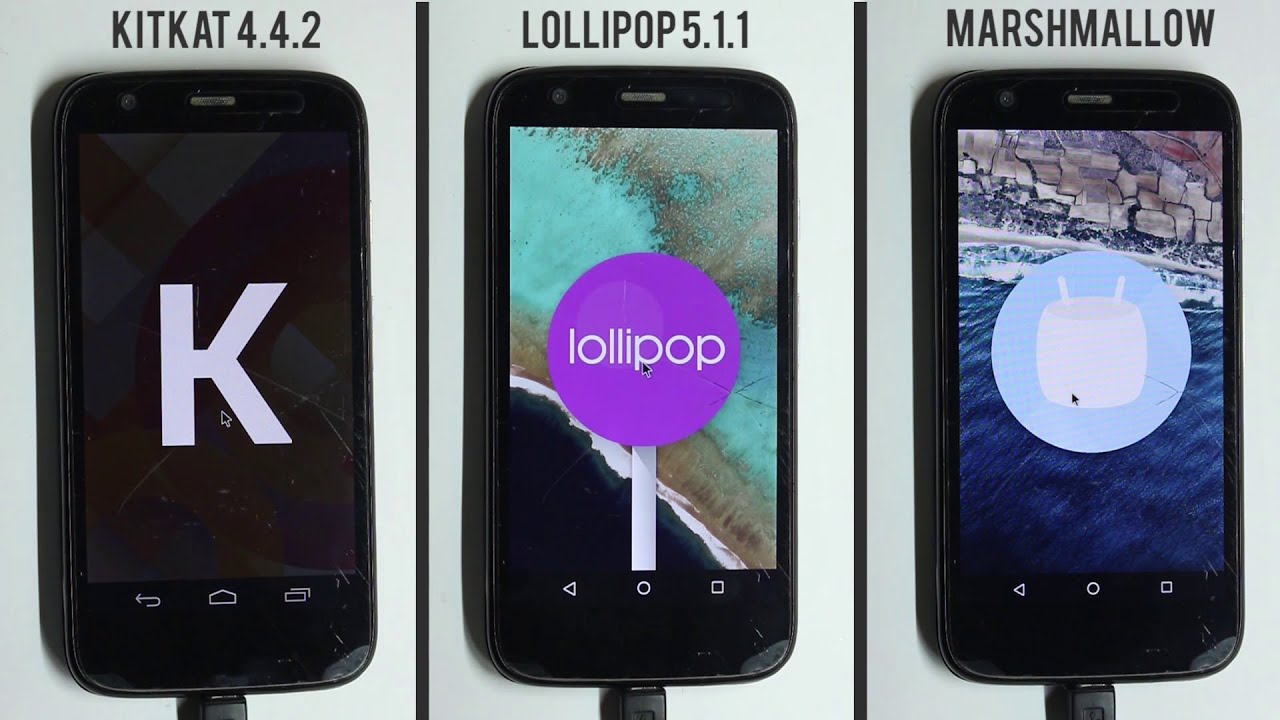 Marshmallow 6.0 vs Lollipop 5.1.1 vs Kitkat 4.4.2 Performance Benchmarks+App opening Speed Test