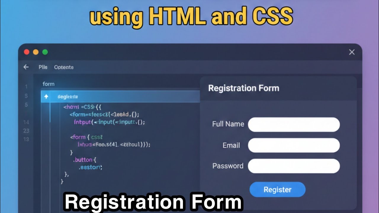 05_How to Create a Registration Form using HTML & CSS | Web Development Mini Project for Beginners 🚀