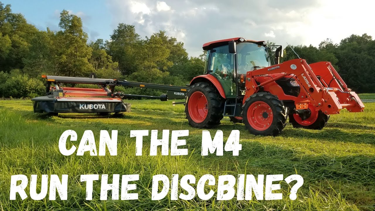 Кошение сена второго укоса с помощью M4-071 и дискового комбайна Kubota!