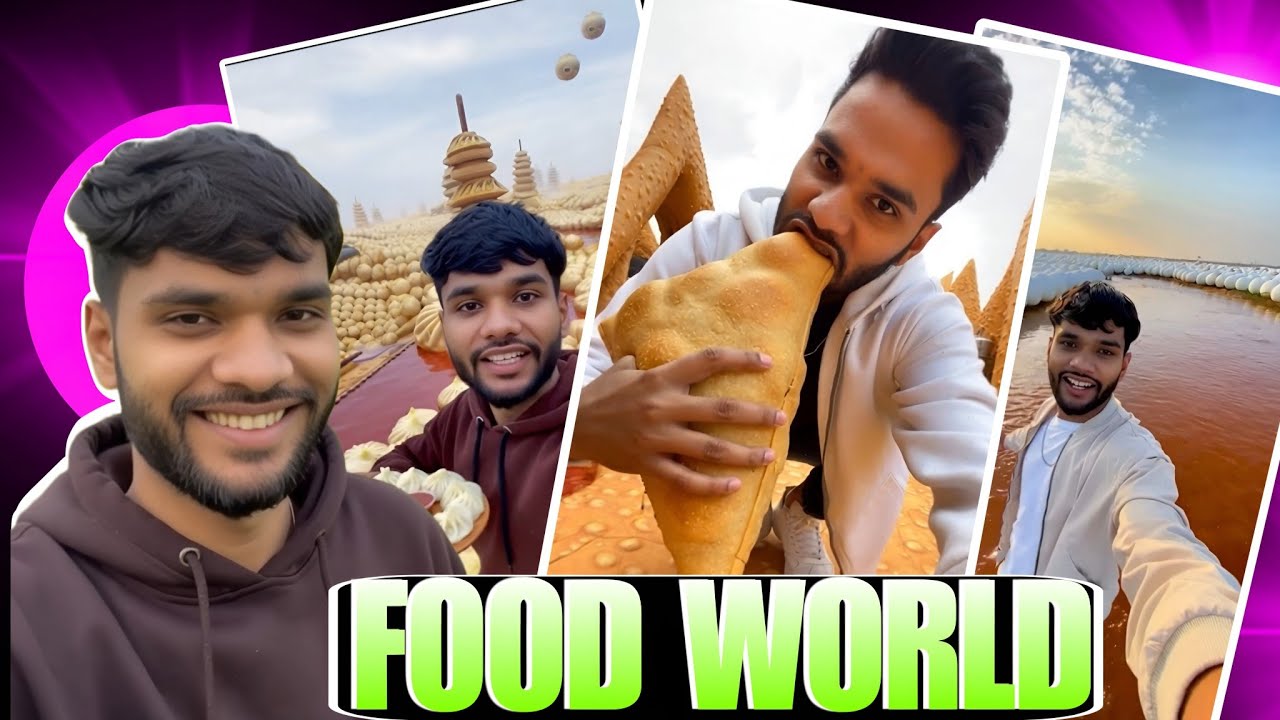 FOOD😋 WORLD VIDEO KAISE BANAYE | HOW TO CREATE MOMO SAMOSA NOODLES WORLD VIDEO