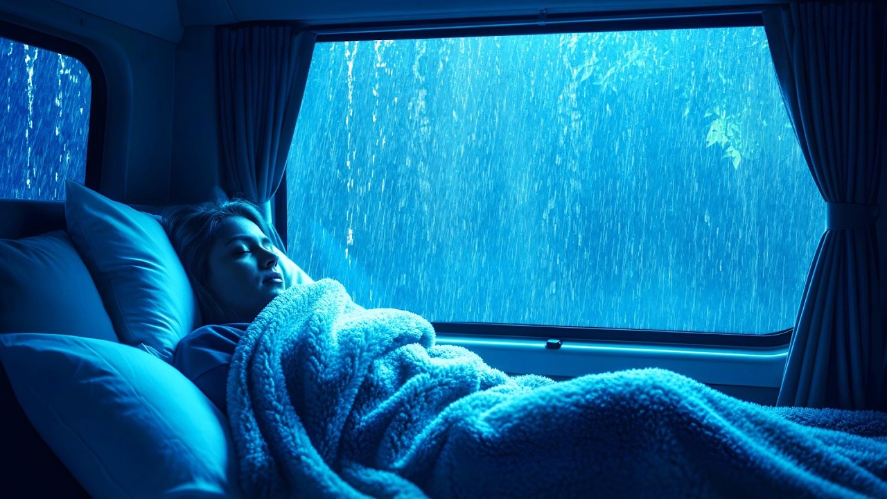 🌧️Rain Sounds for Sleeping 🚗 Strong Thunderstorm Cozy Car 3 Minute Sleep⛈️