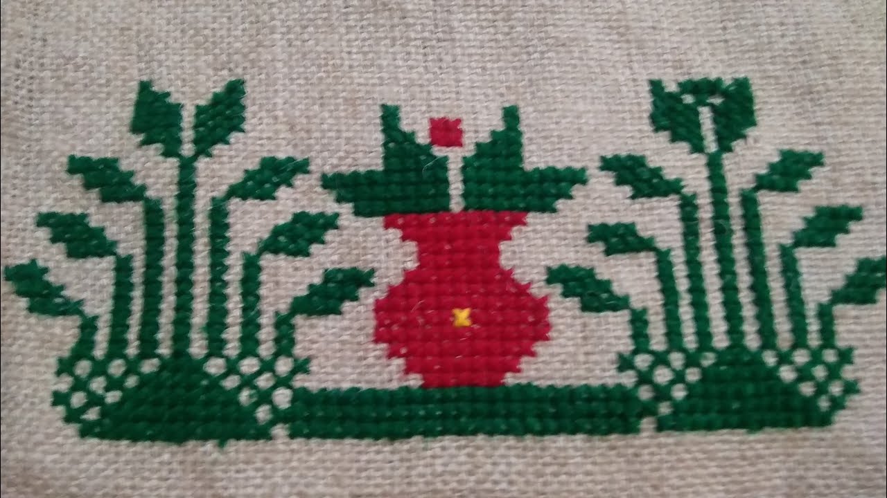 Kola gach  o  Mongol Ghoter   Cross stitch Design |কলা গাছ ও মঙ্গল ঘট এর আসোন।  Sandhya Sikdar,