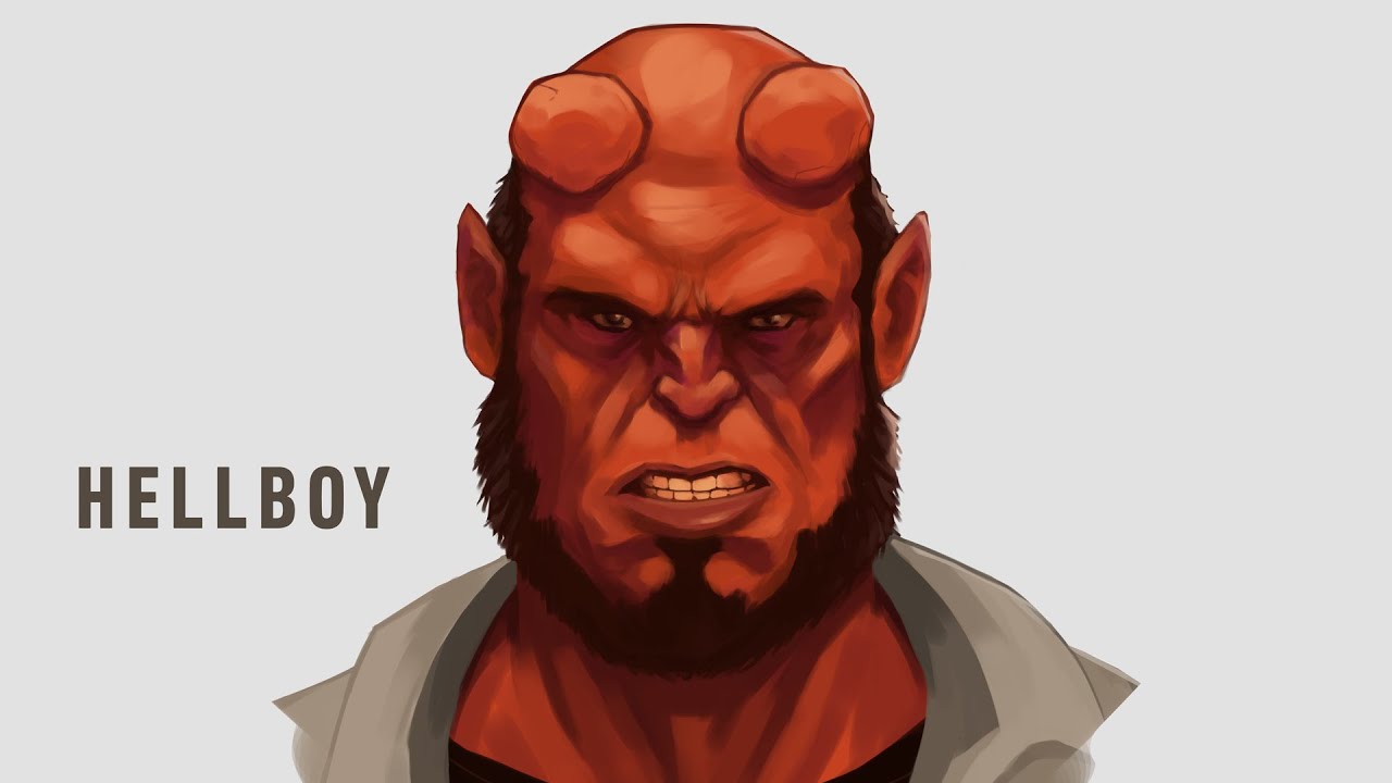 Retrato de Hellboy - Fanart - Proceso de dibujo 🦸🏻‍♂️✏️