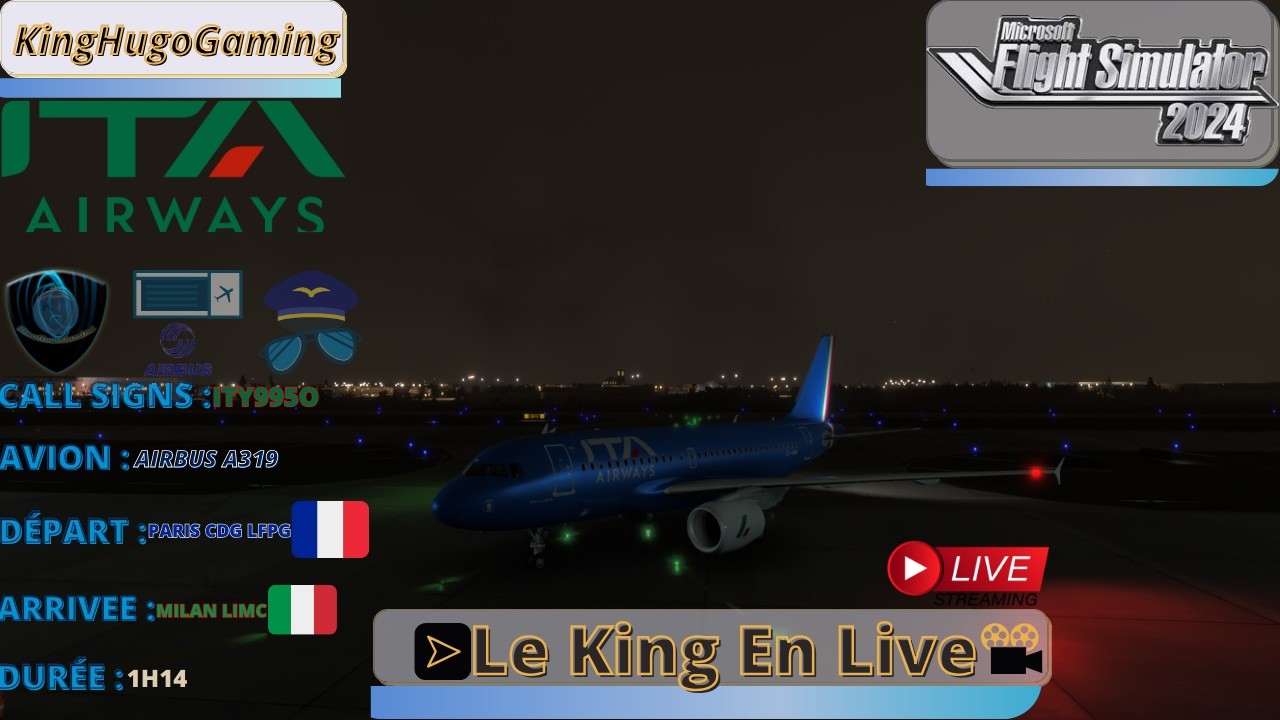 [FR] Microsoft Flight Simulator 2024 : Paris CDG LFPG vers Milan LIML A319#mfs2024