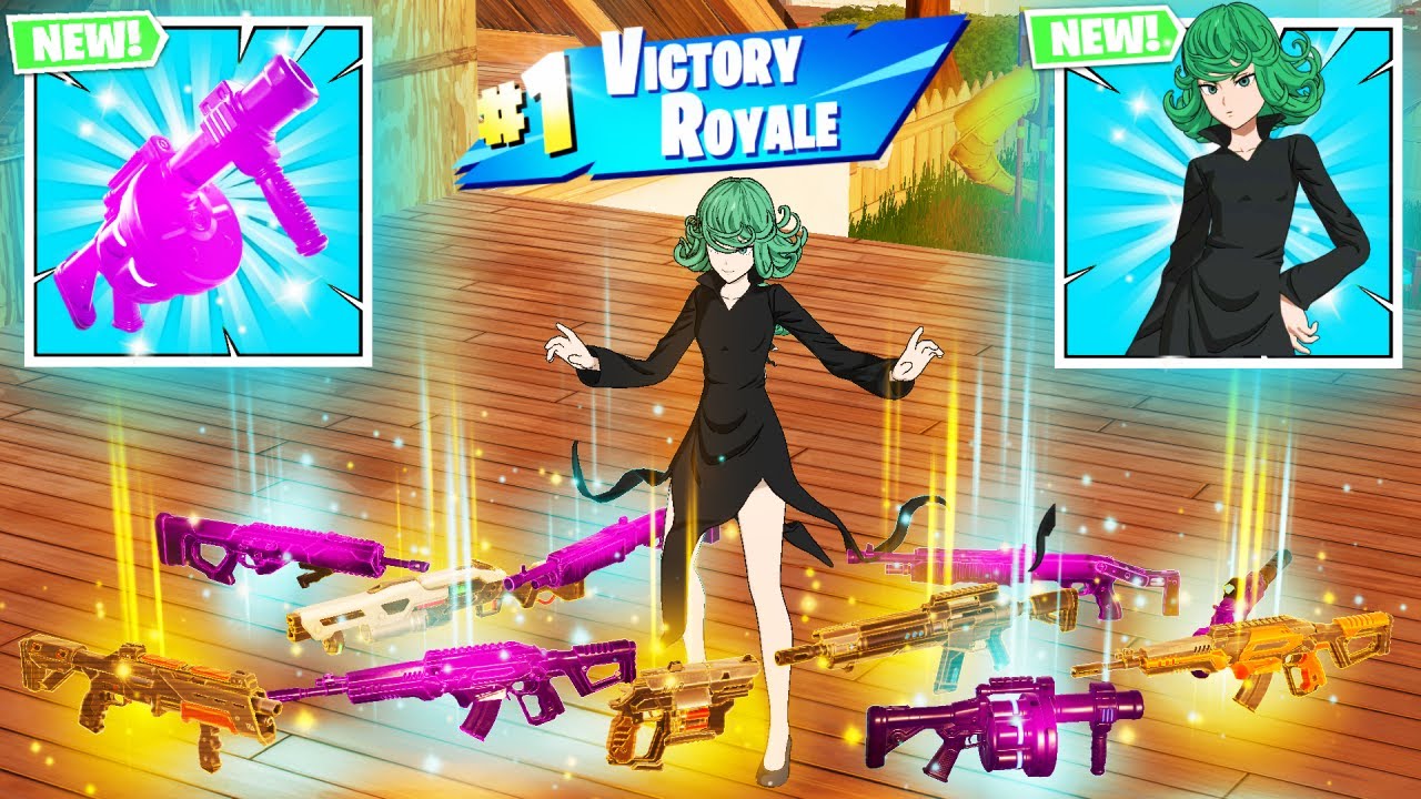 TERRIBLE TORNADO vs NEW ALL MYTHIC WEAPONS & MEDALLIONS ( FORTNITE X ONE PUNCH MAN )