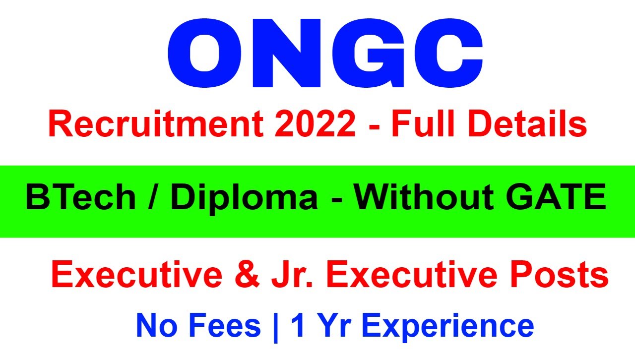 ONGC Recruitment 2022 | BTech Jobs | Diploma Jobs | Without GATE | OPAL Apply Link CTC