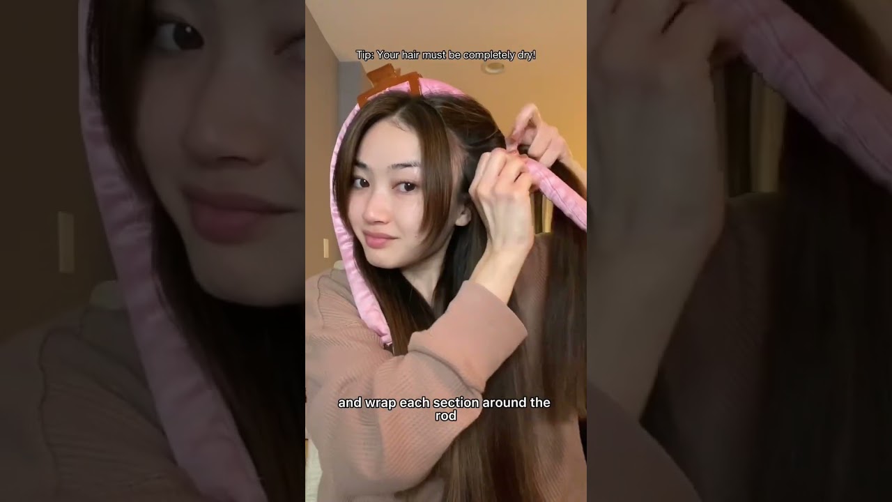 How I curl my hair without heat (and in under 5 min) #shorts