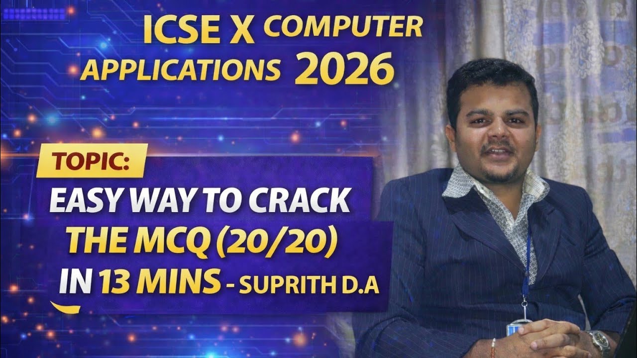 How to crack the MCQ (20/20) in ICSE X in Computer Applications | #java #2026 #suprith #trending 