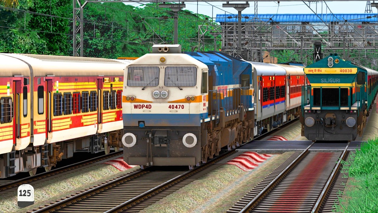 LHB RED OVERTAKE LHB DECCAN QUEEN TRAIN | BUMPY RAILROAD | Train Simulator | Railwork | NTG GAMING