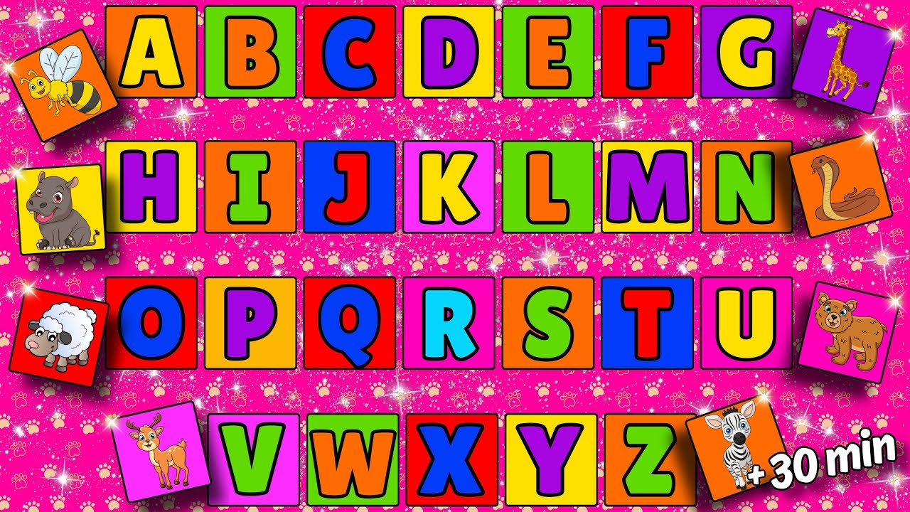 LETRAS DO ALFABETO EM PORTUGUÊS - APRENDER O ABC - Desenho educativo infantil