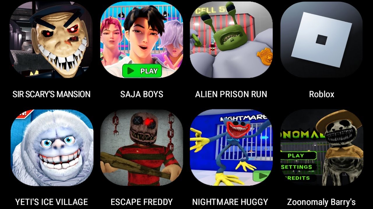 SIR SCARY'S MANSION,🎤SAJA BOYS PRISON,ALIEN PRISION,YETI'S ICE VILLAGE,ESCAPE FREDDY'S MANSION OBBY