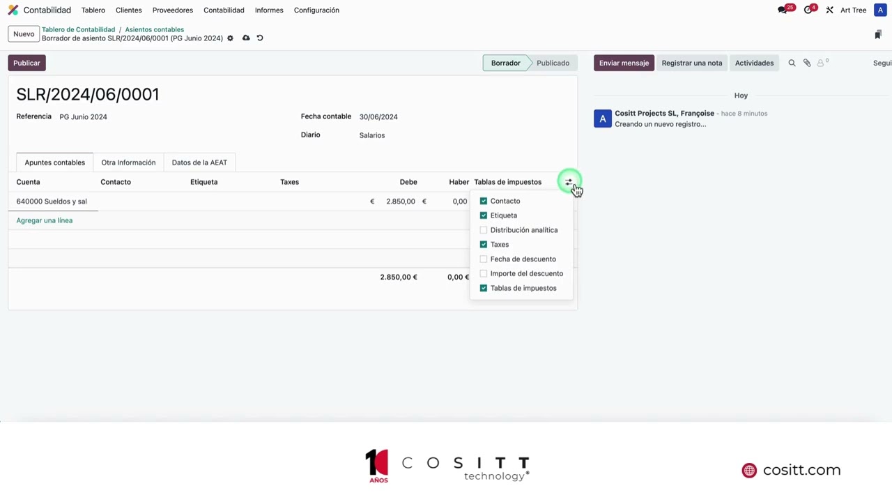 Cómo contabilizar una nómina y ponerla como recurrente en Odoo - Versión 17