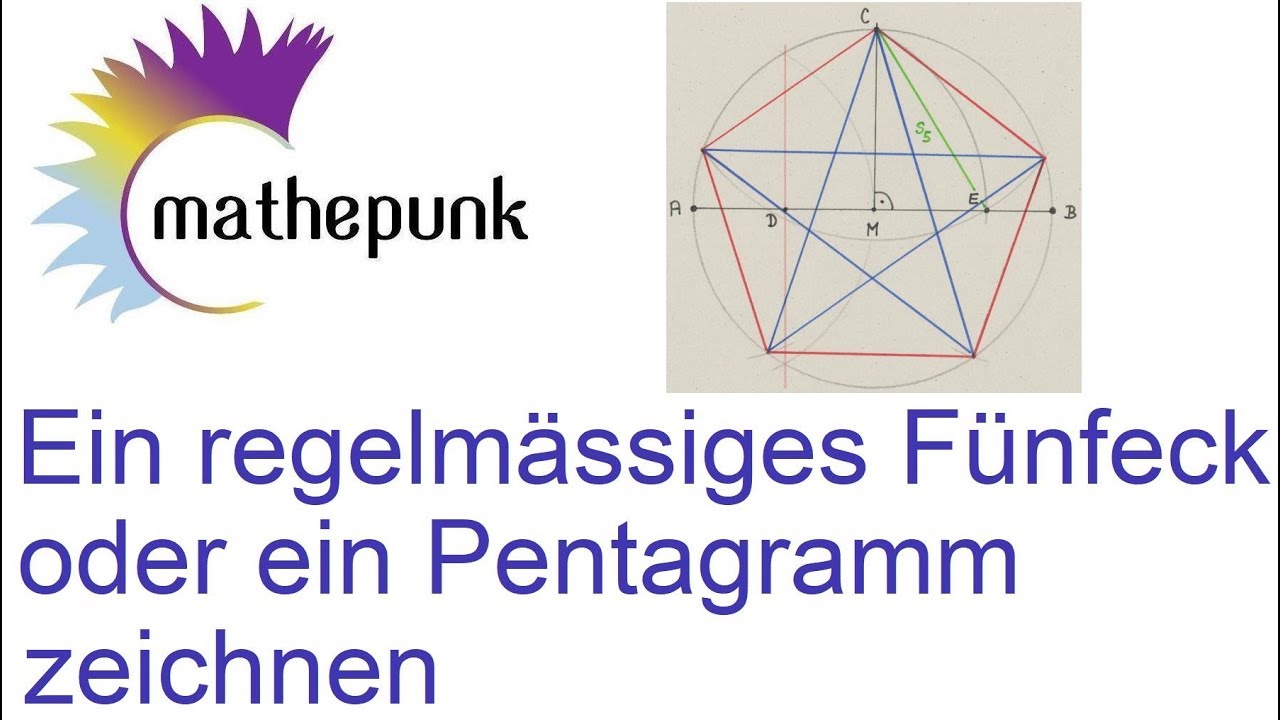 Ein regelmässiges Fünfeck oder ein Pentagramm zeichnen
