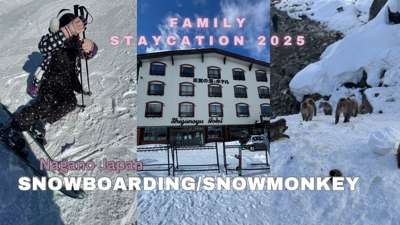 Staycation: First family snowboarding trip ⛷️/ Japans famous Snow Monkey Park