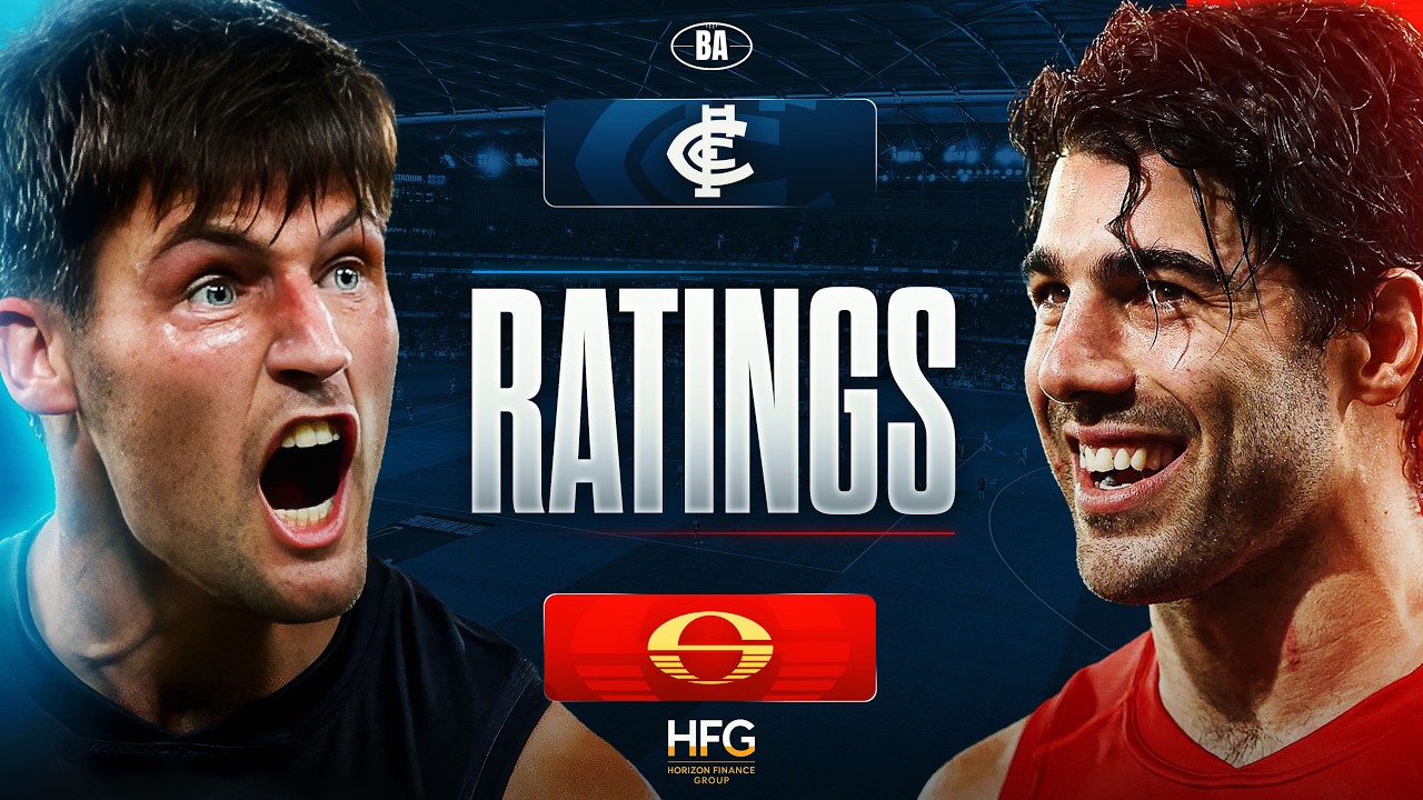 Рейтинги | Carlton 🔵 против ☀️ Gold Coast Suns | 20-й тур AFL, 2026