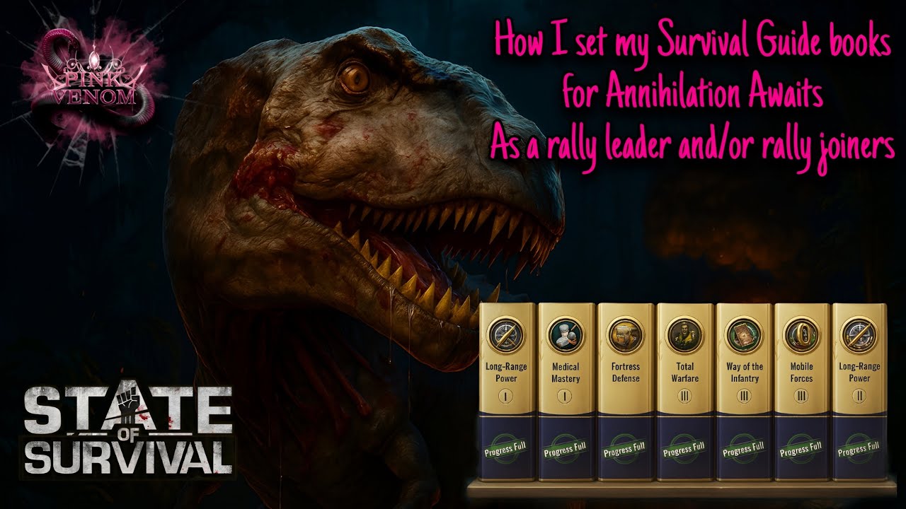 How I set my Survival Guide for Annihilation Awaits / Dino rallies | State of Survival | Pink Venom