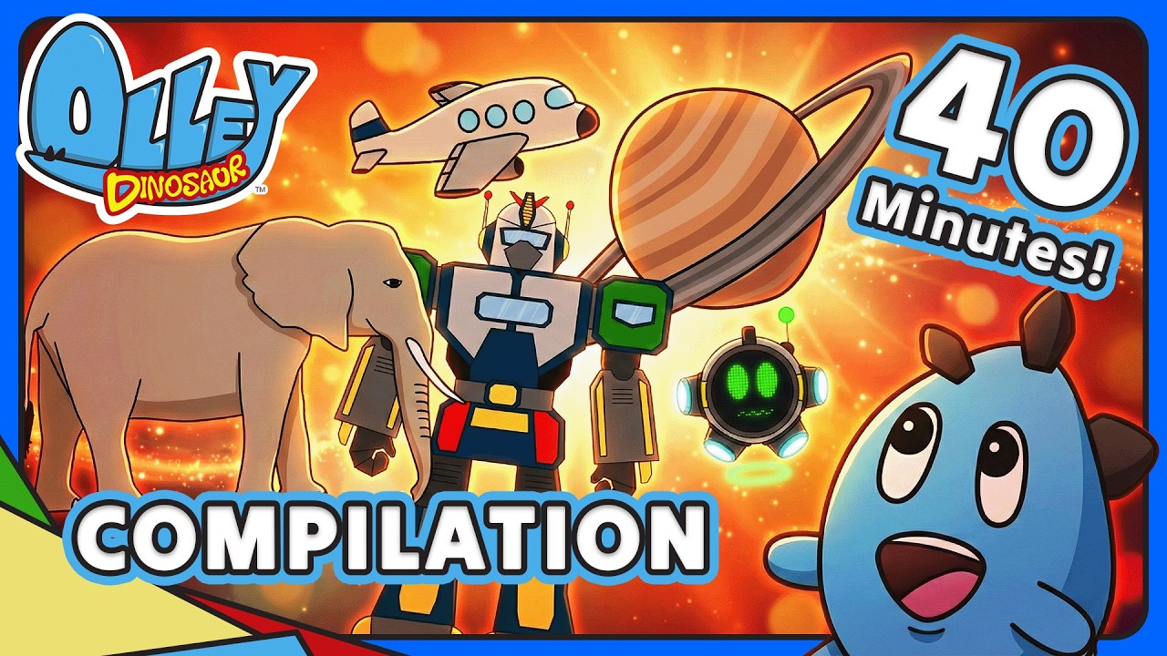 EPISODE COMPILATION - 40 Min! | Olley Dinosaur | Learn Sing Explore | Educational Kids Songs