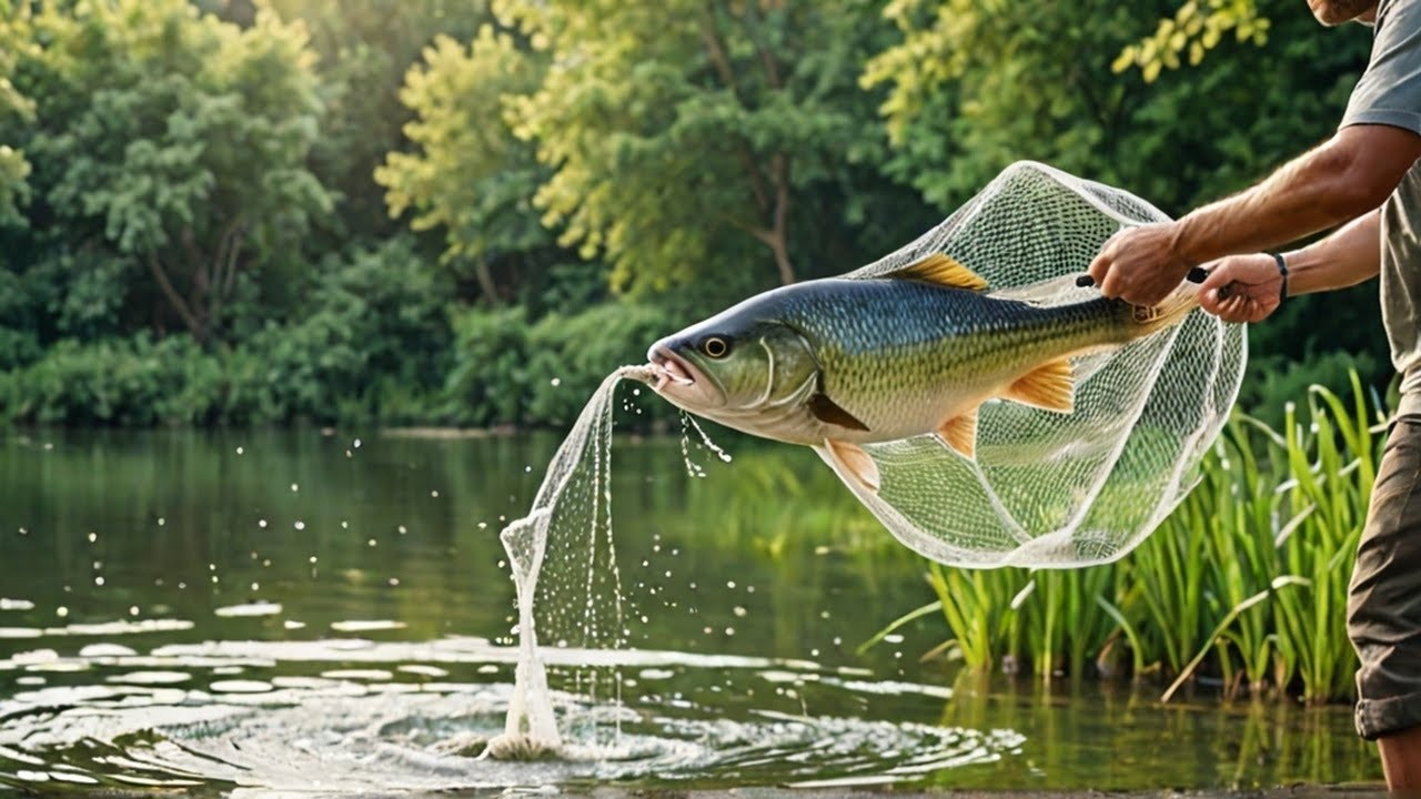 Unique Traditional Net Fishing in Village Pond - Hunting Big Fish with Ease