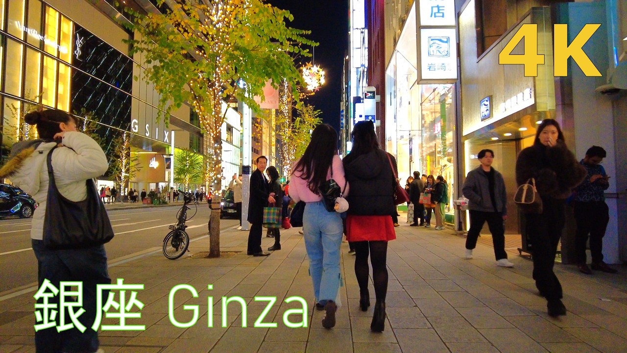 【4k】日暮れの銀座を散歩👑Tokyo night walk-Ginza