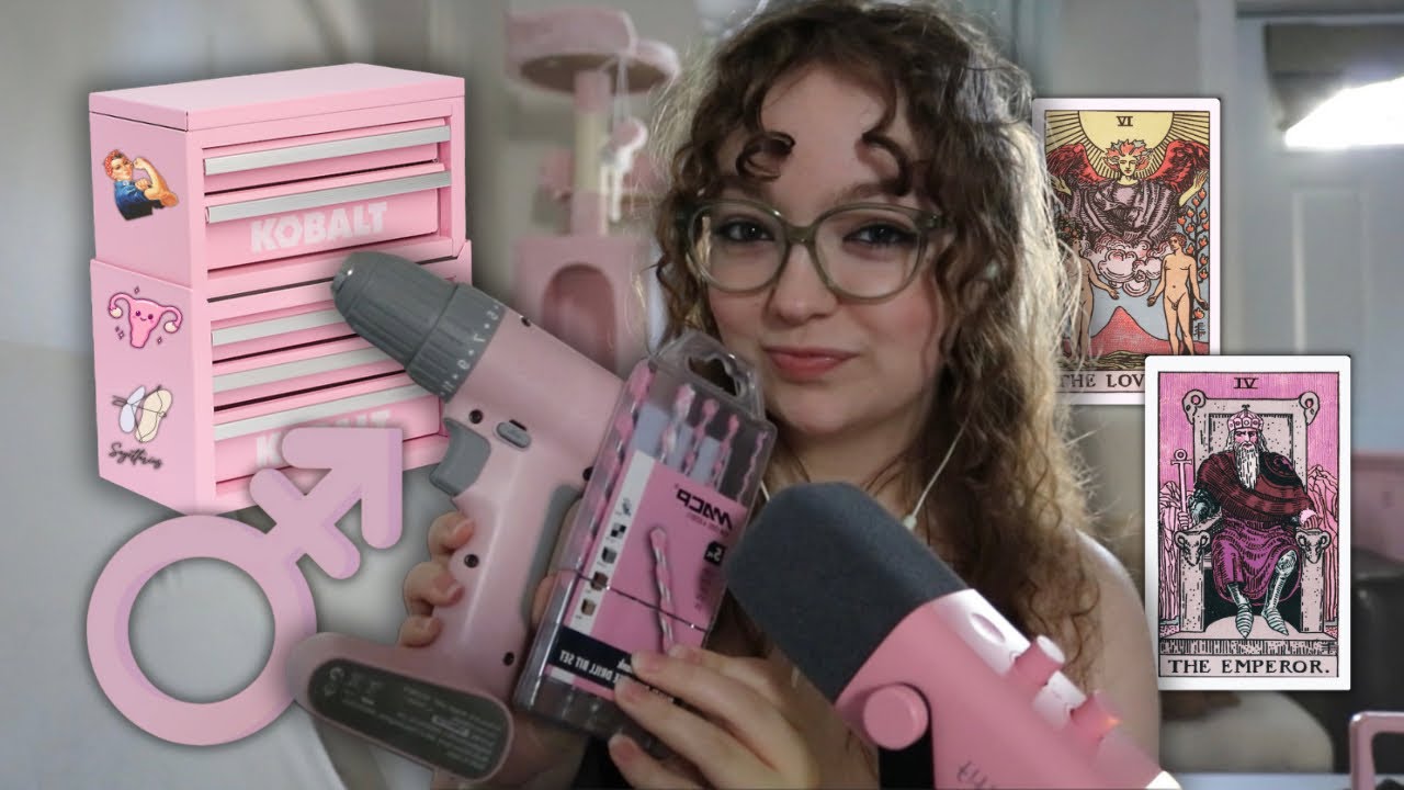 I’m going to shyly show you my girly pink tools now in ASMR…🪛