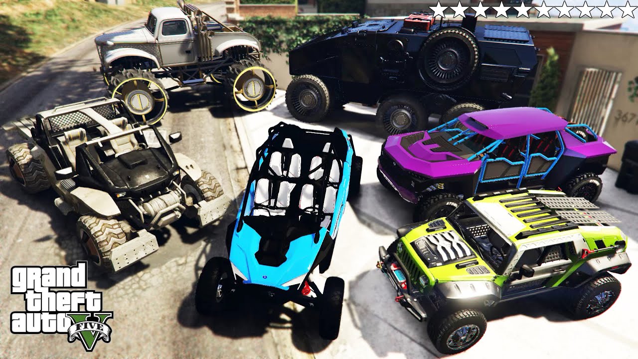 GTA 5 - Stealing New OFFROAD Vehicles with Franklin! (Real Life Cars #93)