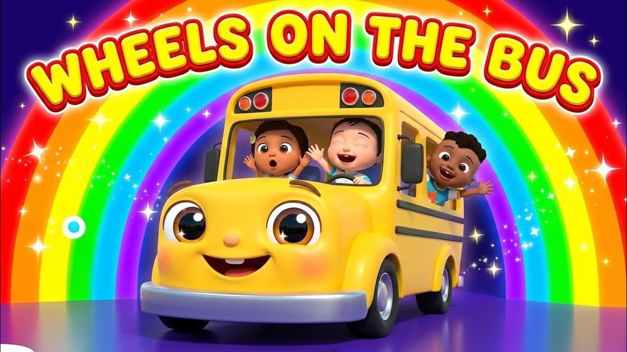 Wheels on the Bus Go Round and Round 🚌 Nursery Rhymes & Kids Songs | Rainbow Rhymes Studio