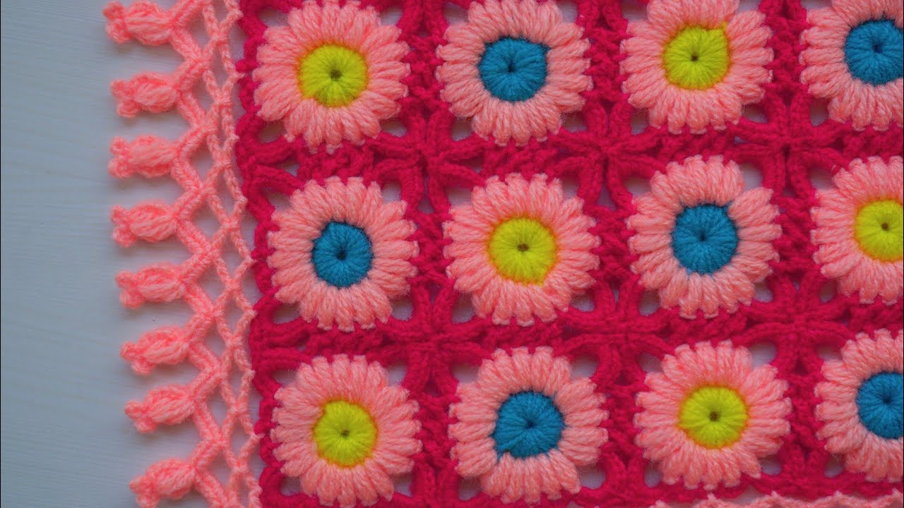 Crochet Table Cover | Woolen Blanket design | Square Tikki Thalposh | पूजा आसन