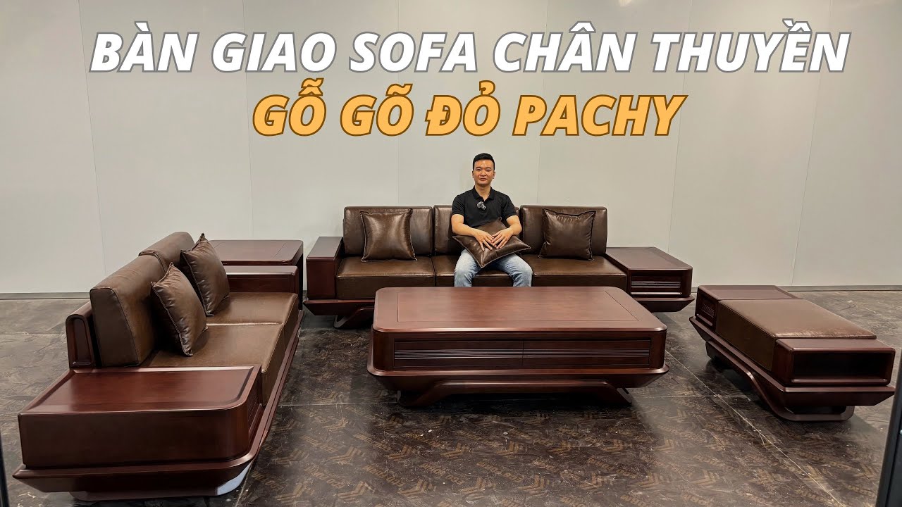 MẪU SOFA CHÂN THUYỀN ĐÃ ĐƯỢC KHÁCH HÀNG LỰA CHỌN. CHẤT LIỆU GỖ GÕ ĐỎ PACHY.