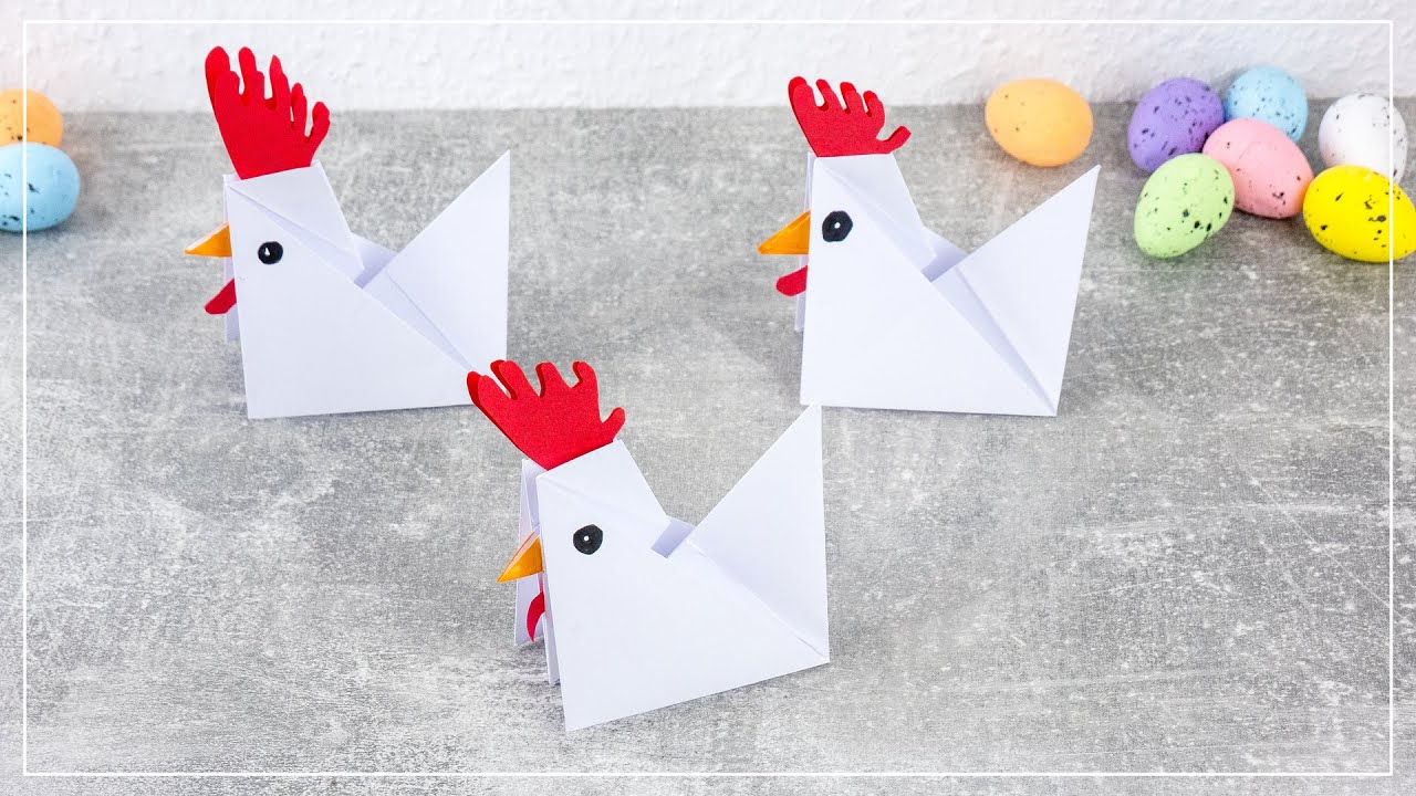 DIY Hühner aus Papier basteln | tolle Deko Idee für Ostern