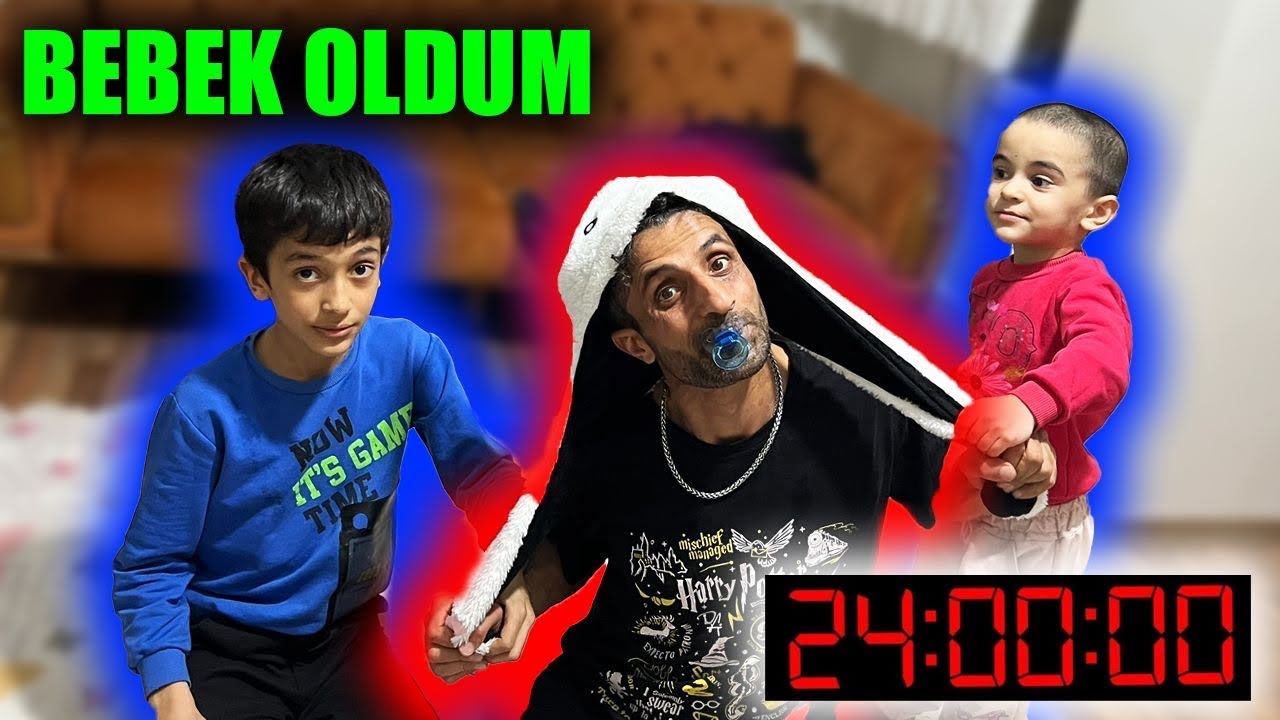 BİR G&Uuml;NL&Uuml;Ğ&Uuml;NE BEBEK OLDUM ! 24 SAAT BOYUNCA BEBEK OLMAK