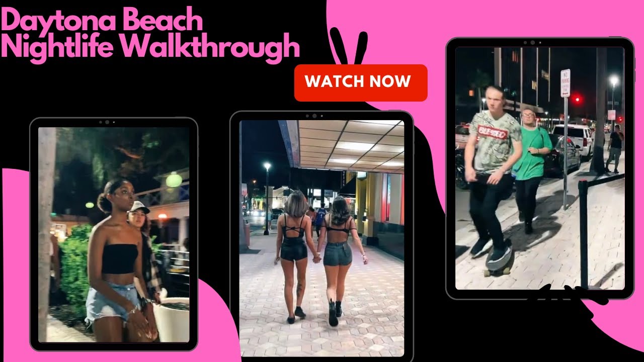 Daytona Beach Nightlife Walk #4kwalkingtour #daytonabeachflorida  #hurricaneian