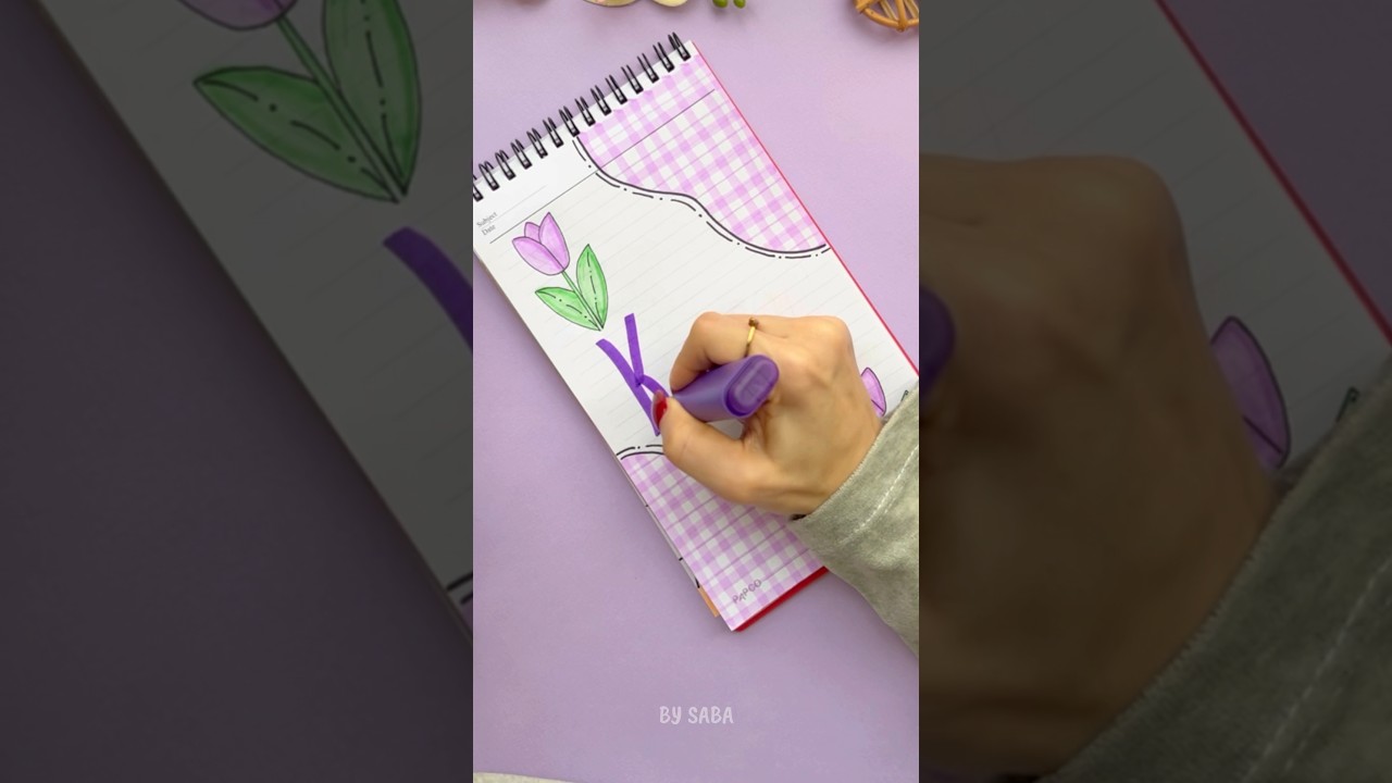 💜KOREAN ✨ Aesthetic Front Page for Students - Easy Cover Page Design #saba_creativeartist