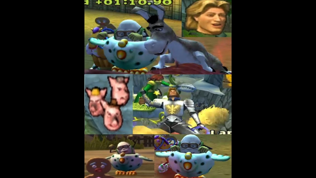 Shrek Smash n' Crash Racing - Bullying Humpty AI 134 (Gamecube/Dolphin)