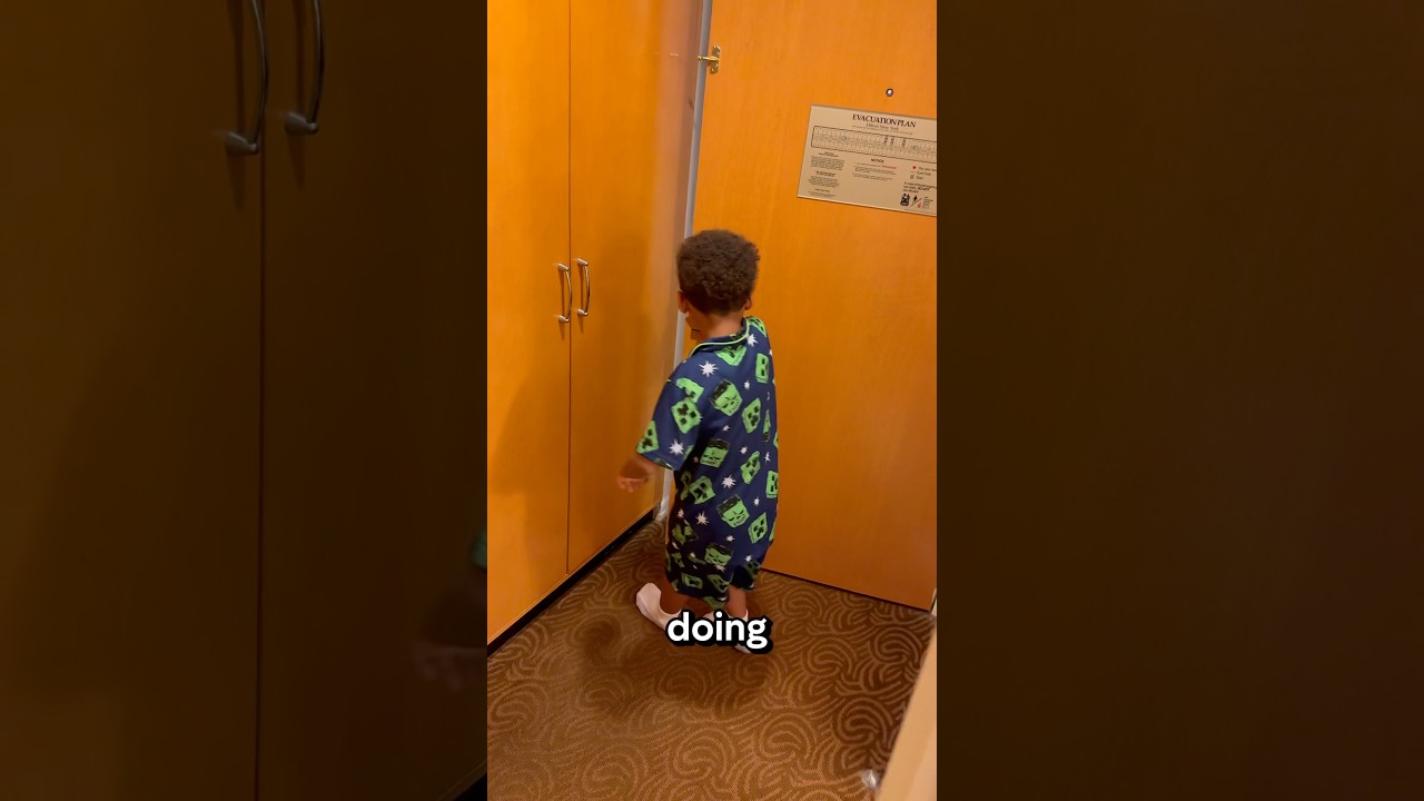 Dad catches son sneaking out of the hotel room at midnight #shorts