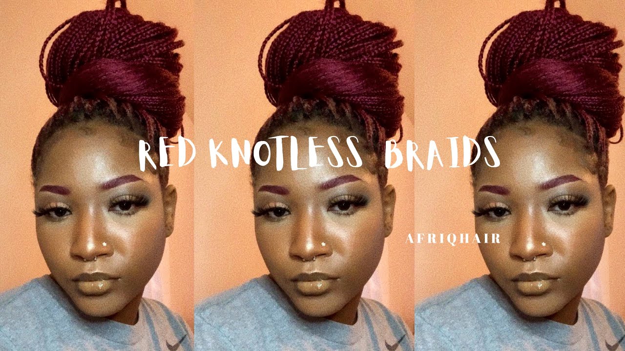 Red Knotless Braids