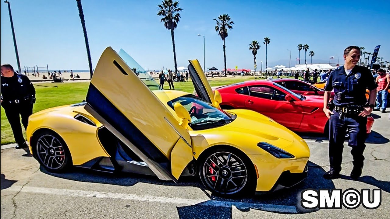 Supercars Hit Santa Monica Beach for Wildfire Relief | Ferrari, Lambo, Rolls-Royce at Charity Event