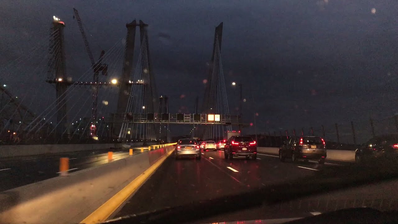 Driving West Over Governor Mario M. Cuomo Bridge [Tappan Zee Bridge Replacement] 8/29/17