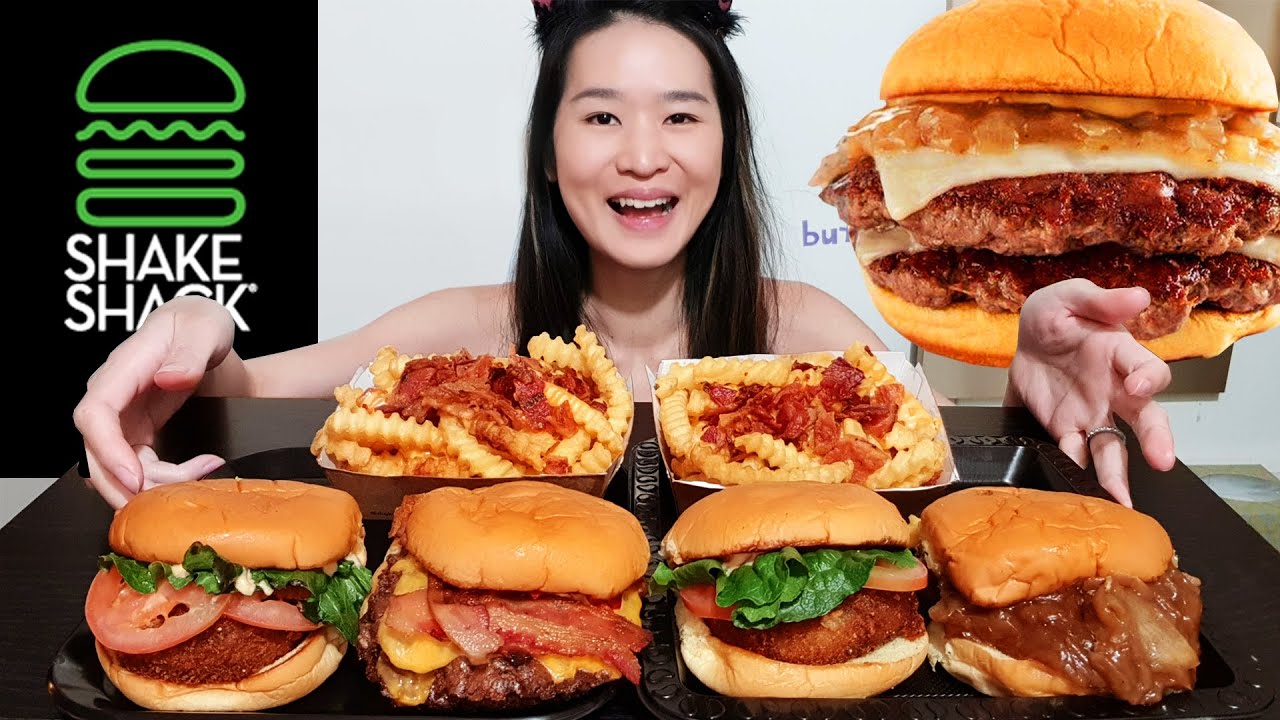 Эксклюзивный придорожный двойной швейцарский чизбургер Shake Shack в Лос-Анджелесе, SmokeShack и ...