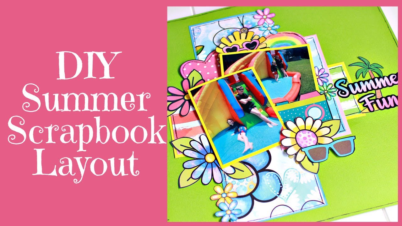 Bright and Colourful Summer Scrapbook Layout Tutorial using Printables!